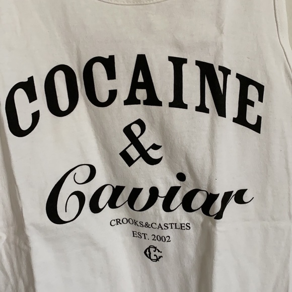 Crooks and Castles - Cocaine and Caviar white tank top. Size small Men’s. - Picture 2 of 3